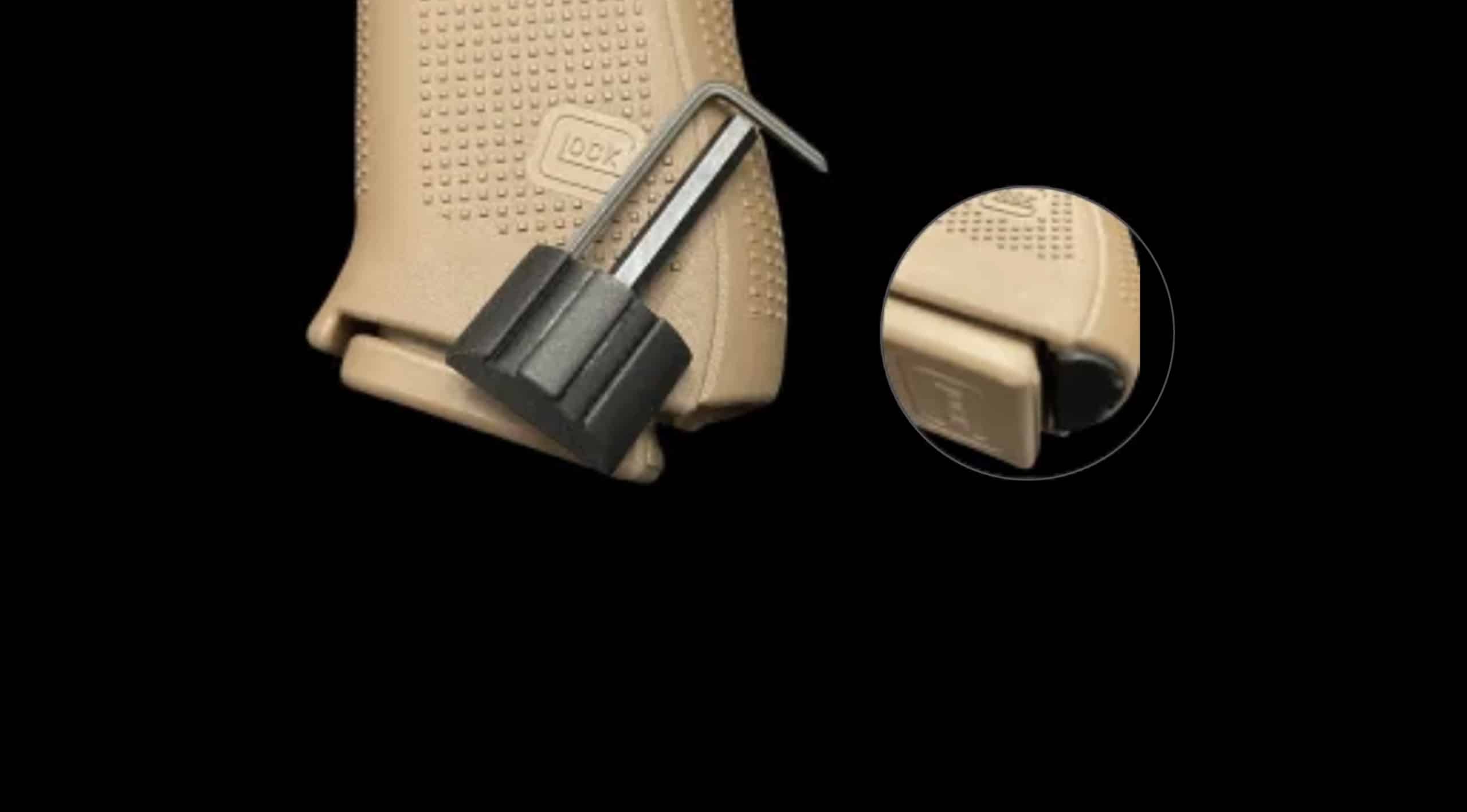 Grip Plug w/ keys (hardware) for Recover Rails, Charging handles & Stabilizers For Glock