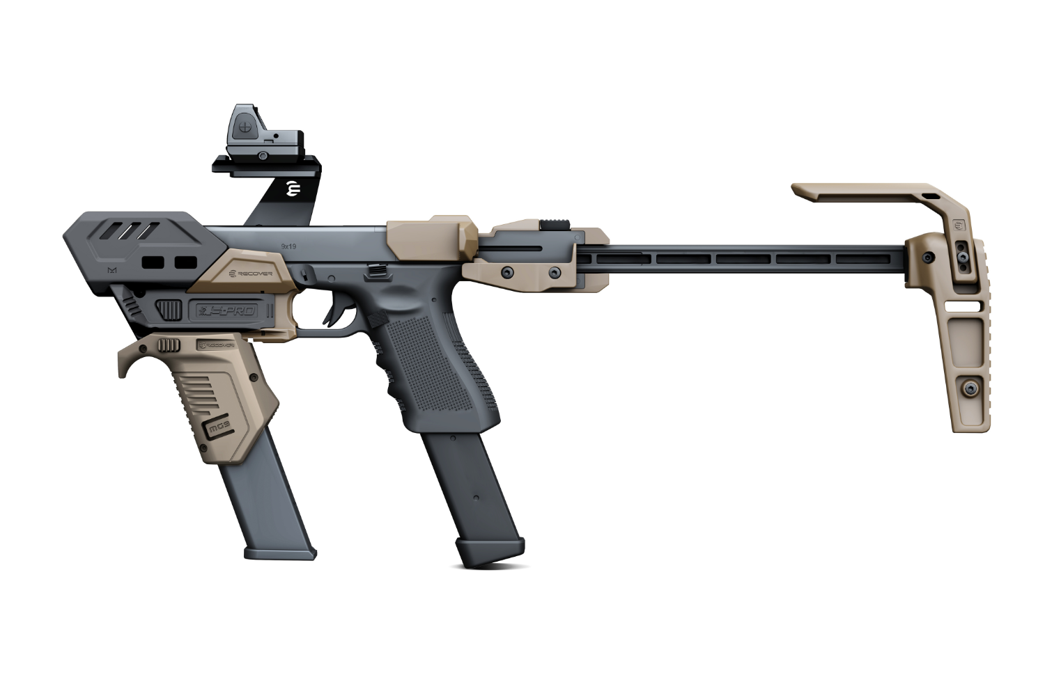 S-PRO Pistol Stabilizer Conversion Kit for Glock, Canik, PDP