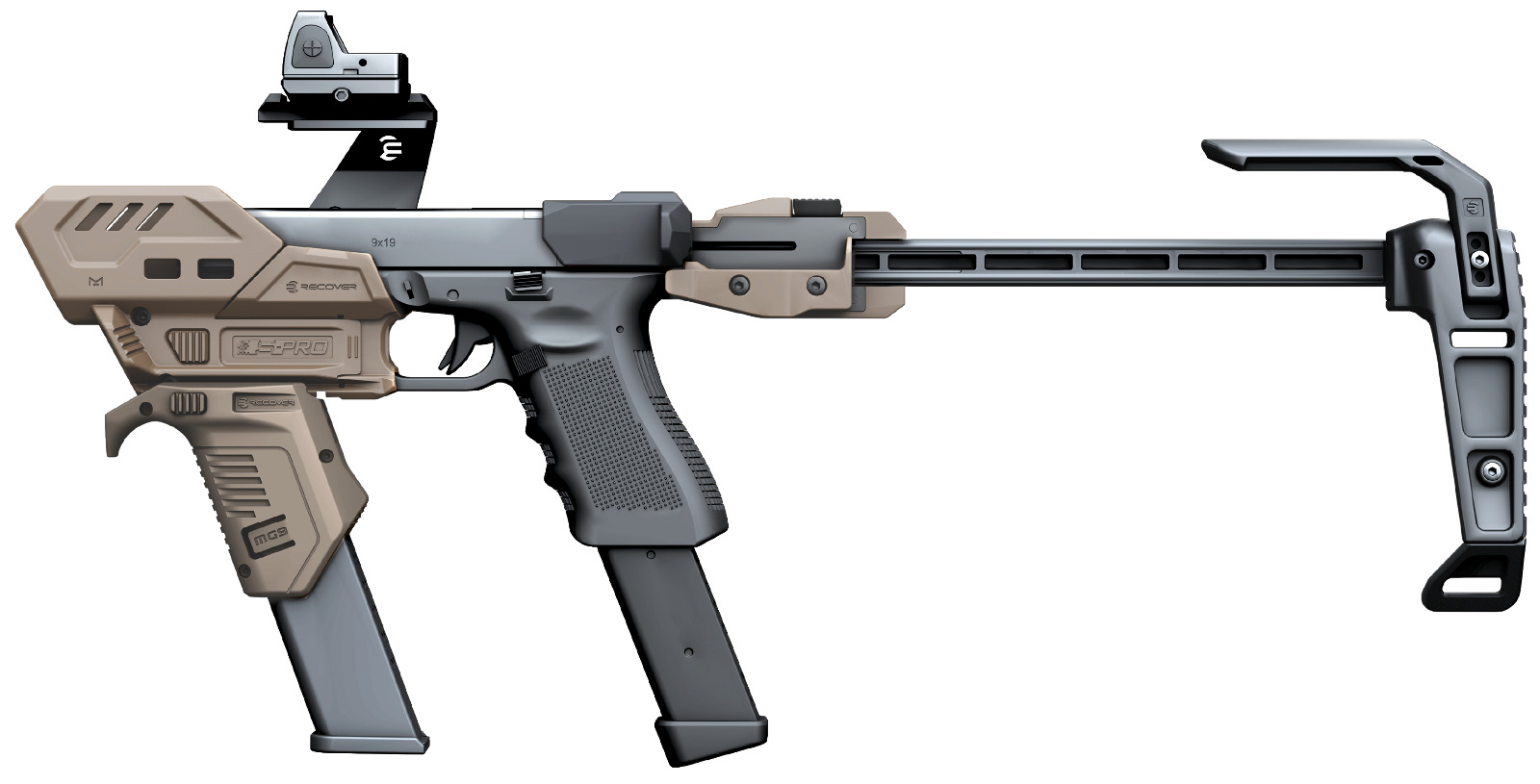 S-PRO Pistol Stabilizer Conversion Kit for Glock, Canik, PDP