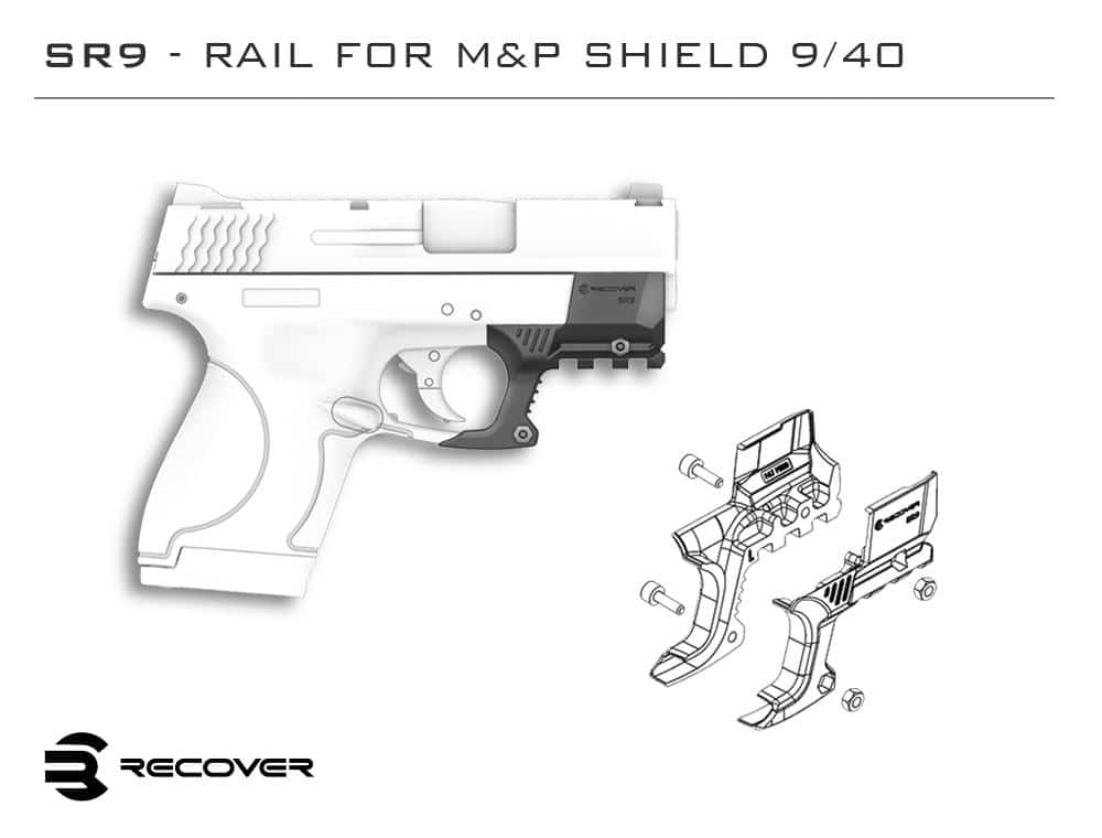 SHR9 Rail Adapter For The Smith and Wesson Shield (Including Shield Plus)